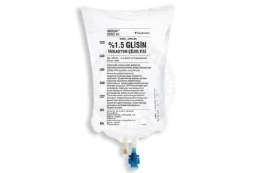 %1.5 GLISIN COZELTISI 3000 ML (SETSIZ-MEDIFLEKS) ambalajı. Glisin içeren çözelti. Üretici: KOÇAK FARMA İLAÇ VE KİMYA SANAYİ A.Ş.