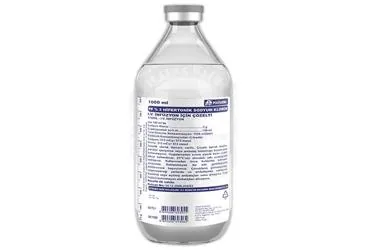 %3 SODYUM KLORUR SOLUSYON 1000 ML CAM(SETLI) ambalajı, solüsyon formunda serum içerir. Üretici: POLİFARMA İLAÇ SAN. VE TİC. A.Ş.