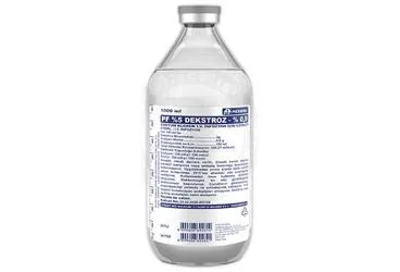 %5 DEKSTROZ-%0,9 SODYUM KLORUR 1000 CC SETLI (CAM SISE) ürün ambalajı. Etkin maddesi serum. Üretici: POLİFARMA İLAÇ SAN. VE TİC. A.Ş.