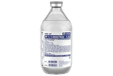 Serum içeren %5 DEKSTROZ-%0,9 SODYUM KLORUR 500 CC SETLI (CAM SISE) kutu fotoğrafı. Üretici: POLİFARMA İLAÇ SAN. VE TİC. A.Ş.