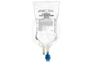 %5 DEKSTROZ %045 SODYUM KLORUR COZELTISI 500 ML (MEDIFLEKS-SETLI) ürün ambalajı, çözelti formunda dekstroz + sodyum klorur içerir. Üretici: KOÇAK FARMA İLAÇ VE KİMYA SANAYİ A.Ş.