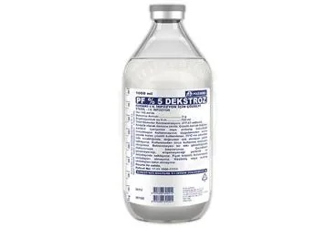 %5 DEKSTROZ 1000 ML SOLUSYON(SETLI) ambalajı, solüsyon formunda serum içerir. Üretici: POLİFARMA İLAÇ SAN. VE TİC. A.Ş.