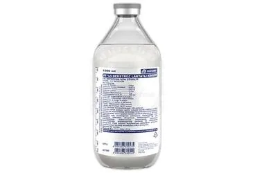 Serum içeren solüsyon: %5 DEKSTROZ LAKTAT RINGER 1000 ML SOLUSYON(SETLI) ürün ambalajı. Üretici: POLİFARMA İLAÇ SAN. VE TİC. A.Ş.