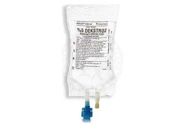 %5 DEKSTROZ SUDAKI COZELTISI 150 ML (SETLI) ambalajı, çözelti formunda dekstroz içerir. Üretici: KOÇAK FARMA İLAÇ VE KİMYA SANAYİ A.Ş.