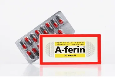 A-FERIN 300 MG/2 MG/10 MG KAPSUL (30 KAPSUL) (parasetamol kombinasyon) ambalajı, kapsül. Üretici: HÜSNÜ ARSAN İLAÇLARI A.Ş.