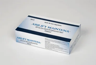 ABILIFY MAINTENA 400 MG UZUN SALIMLI IM ENJEKSIYONLUK 1 FLAKON kutusu. Aripiprazol içeren flakon. Üretici: ABDİ İBRAHİM OTSUKA İLAÇ SAN. VE TİC. A.Ş.