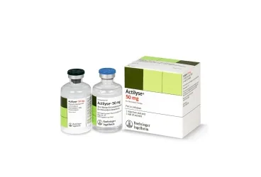 ACTILYSE 10 MG 1 FLAKON ürün ambalajı. Alteplaz içeren flakon. Üretici: BOEHRİNGER INGELHEİM İLAÇ TİCARET A.Ş.