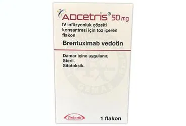 ADCETRIS 50 MG IV INFUZYONLUK COZELTI KONSANTRESI ICEREN FLAKON (1 FLAKON) ambalajı. Brentuksimab içeren çözelti. Üretici: TAKEDA İLAÇ SAĞLIK SANAYİ TİCARET LTD.ŞTİ.