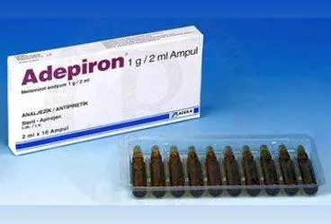 Metamizol sodyum içeren çözelti: ADEPIRON 1 GR/2 ML IM/IV ENJEKSIYONLUK COZELTI kutu fotoğrafı. Üretici: ADEKA İLAÇ SANAYİ VE TİCARET A.Ş.