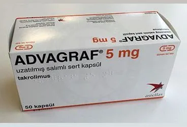 ADVAGRAF 5 MG 50 UZATILMIS SALIMLI 50 SERT KAPSUL (takrolimus) ürün ambalajı, kapsül. Üretici: ASTELLAS PHARMA İLAÇ TİCARET VE SANAYİ ANONİM ŞİRKETİ.