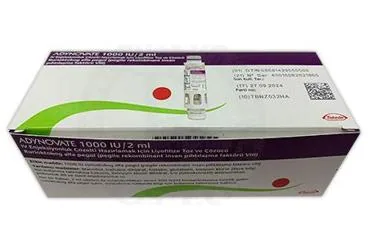ADYNOVATE 1000 IU/2ML IV ENJEKSIYONLUK COZELTI HAZIRLAMAK ICIN LIYOFILIZE TOZ VE COZUCU (1 FLAKON) kutu fotoğrafı. Anti hemofilik faktör 8 rekombinant içeren çözelti. Üretici: TAKEDA İLAÇ SAĞLIK SANAYİ TİCARET LTD.ŞTİ.