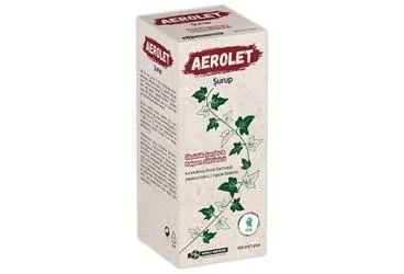 AEROLET SURUP (100 ML) (hedera helicis folium ekstresi) ambalajı, şurup. Üretici: WORLD MEDICINE İLAÇ SAN. VE TİC. A.Ş.