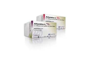 Kaspofungin asetat içeren flakon: AFUNDAS-L 70 MG I.V. INFUZYONLUK LIYOFILIZE TOZ ICEREN 1 FLAKON kutu fotoğrafı. Üretici: GENSENTA İLAÇ SANAYİ VE TİCARET ANONİM ŞİRKETİ.