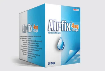 AIRFIX 4 MG GRANUL ICEREN SASE kutu fotoğrafı. Montelukast sodyum içeren saşe. Üretici: NEUTEC İLAÇ SANAYİ TİCARET ANONİM ŞİRKETİ.