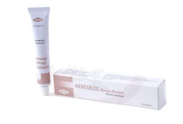 AKNESILEX 30 MG/G MERHEM ambalajı. Tetrasiklin -topikal içeren merhem. Üretici: HELBA İLAÇ İÇ VE DIŞ SANAYİ TİCARET ANONİM ŞİRKETİ.