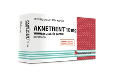 AKNETRENT 10 MG YUMUŞAK JELATİN 30 KAPSÜL (isotretinoin) ambalajı, kapsül. Üretici: RECORDATİ İLAÇ SANAYİ VE TİCARET ANONİM ŞİRKETİ.