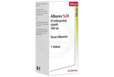 Human albumin içeren çözelti: ALBUREX %20 IV INFUZYONLUK COZELTI, 100 ML ambalajı. Üretici: CSL BEHRİNG BİYOTERAPİ İLAÇ DIŞ TİCARET ANONİM ŞİRKETİ.