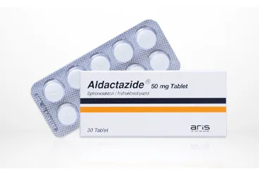 ALDACTAZIDE 50 MG 30 TABLET ambalajı. Spironolakton + hidroklorotiazid içeren tablet. Üretici: ALİ RAİF İLAÇ SANAYİ A.Ş.