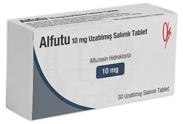 ALFUTU 10 MG UZATILMIS SALIMLI 30 TABLET (alfuzosin hcl) ürün ambalajı, tablet. Üretici: ONKO İLAÇ SANAYİ VE TİCARET ANONİM ŞİRKETİ.