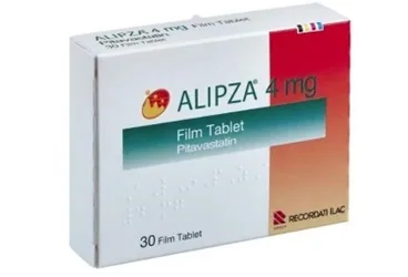Pitavastatin kalsiyum içeren film kaplı tablet: ALIPZA 4 MG FILM KAPLI TABLET, 90 ADET kutusu. Üretici: RECORDATİ İLAÇ SAN. VE TİC. A.Ş.