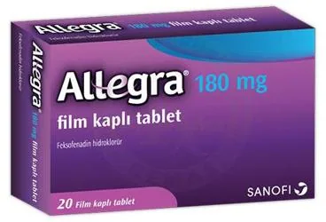 ALLEGRA 180 MG FILM KAPLI TABLET (20 TABLET) ürün ambalajı, film kaplı tablet formunda feksofenadin hidroklorid içerir. Üretici: OPELLA HEALTHCARE TÜKETİCİ SAĞLIĞI ANONİM ŞİRKETİ.