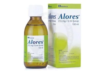 Desloratadin içeren şurup: ALORES 2,5 MG/5 ML 150 ML SURUP ürün ambalajı. Üretici: BERAT BERAN İLAÇ SAN. VE TİC. LTD. ŞTİ.