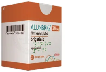 ALUNBRIG 30 MG FILM KAPLI TABLET (28 TABLET) (brigatinib) ambalajı, film kaplı tablet. Üretici: TAKEDA İLAÇ SAĞLIK SANAYİ TİCARET LTD.ŞTİ.