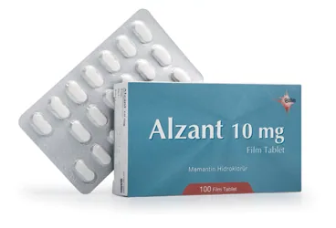 ALZANT 10 MG FILM KAPLI TABLET (100 TABLET) (memantin) ürün ambalajı, film kaplı tablet. Üretici: BİLİM İLAÇ SANAYİİ VE TİCARET A.Ş.