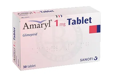 Glimepirid içeren tablet: AMARYL 1 MG 30 TABLET kutusu. Üretici: SANOFİ SAĞLIK ÜRÜNLERİ LTD. ŞTİ.