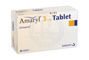 AMARYL 3 MG 30 TABLET ambalajı. Glimepirid içeren tablet. Üretici: SANOFİ SAĞLIK ÜRÜNLERİ LTD. ŞTİ.