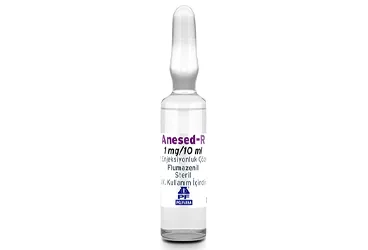 ANESED-R 1 MG 10 ML I.V. ENJEKSIYON ICIN COZELTI ICEREN AMPUL (5 AMPUL) kutusu. Flumazenil içeren çözelti. Üretici: POLİFARMA İLAÇ SAN. VE TİC. A.Ş.