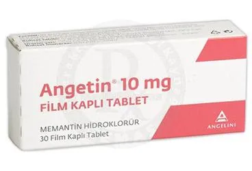 ANGETIN 10 MG FILM TABLET (30 FILM TABLET) (memantin) kutusu, film kaplı tablet. Üretici: ANGELINI İLAÇ SANAYİ VE TİCARET ANONİM ŞİRKETİ.