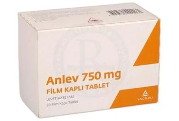 ANLEV 750 MG FILM KAPLI TABLET (50 FILM KAPLI TABLET) (levetirasetam) kutusu, film kaplı tablet. Üretici: ANGELINI İLAÇ SANAYİ VE TİCARET ANONİM ŞİRKETİ.
