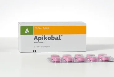 APIKOBAL 250 MG /250 MG /1 MG FILM KAPLI TABLET (30 FILM KAPLI TABLET) kutu fotoğrafı. Vitamin b1 ve b2 veya b6 veya b12 içeren film kaplı tablet. Üretici: SANTA FARMA İLAÇ SAN. A.Ş.