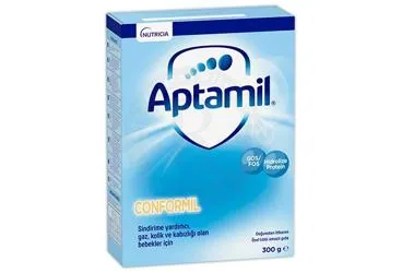 Tibbi amacli mama içeren APTAMIL CONFORMIL 300 G ambalajı. Üretici: NUMIL GIDA ÜRÜNLERİ SANAYİ VE TİCARET A.Ş.