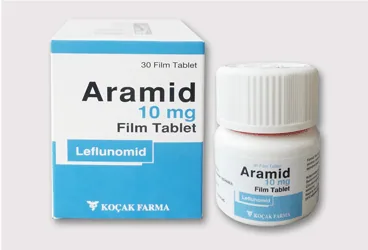 ARAMID 10 MG 30 FILM TABLET ambalajı, film kaplı tablet formunda leflunomid içerir. Üretici: KOÇAK FARMA İLAÇ VE KİMYA SANAYİ A.Ş.