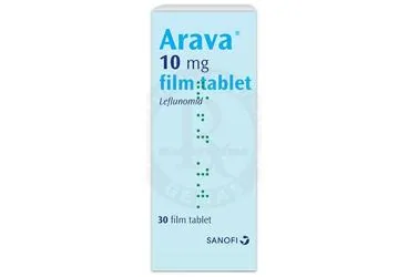 ARAVA 10 MG 30 FILM TABLET (leflunomid) kutusu, film kaplı tablet. Üretici: SANOFİ SAĞLIK ÜRÜNLERİ LTD. ŞTİ.