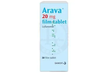 ARAVA 20 MG 30 FILM TABLET kutu fotoğrafı, film kaplı tablet formunda leflunomid içerir. Üretici: SANOFİ SAĞLIK ÜRÜNLERİ LTD. ŞTİ.