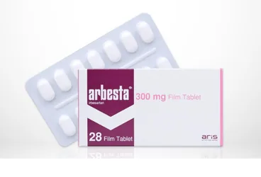 ARBESTA 300 MG 28 FILM TABLET ürün ambalajı. Irbesartan içeren film kaplı tablet. Üretici: ALİ RAİF İLAÇ SANAYİ A.Ş.
