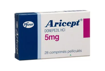 ARICEPT 5 MG FILM KAPLI TABLET (14 TABLET) kutusu. Donepezil içeren film kaplı tablet. Üretici: PFİZER PFE İLAÇLARI ANONİM ŞİRKETİ.