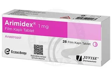 ARIMIDEX 1 MG 28 FILM TABLET (anastrozol) ambalajı, film kaplı tablet. Üretici: ASTRAZENECA İLAÇ SAN.VE TİC.LTD.ŞTİ.
