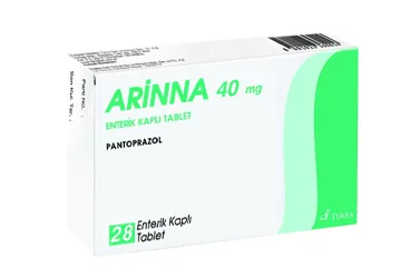 ARINNA 40 MG 14 ENTERIK KAPLI TABLET ürün ambalajı, tablet formunda pantoprazol içerir. Üretici: TERRA İLAÇ VE KİMYA SAN. TİC. A.Ş.