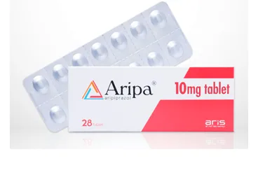 ARIPA 10 MG 28 TABLET ambalajı. Aripiprazol içeren tablet. Üretici: ALİ RAİF İLAÇ SANAYİ A.Ş.