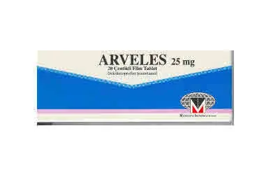 ARVELES 25 MG FILM KAPLI TABLET (20 TABLET) ambalajı, film kaplı tablet formunda deksketoprofen içerir. Üretici: MENARİNİ İLAÇ SANAYİ VE TİCARET A.Ş.