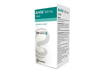 ARVILA 250 MG TABLET (120 TABLET) (abirateron) kutusu, tablet. Üretici: EİP ECZACIBAŞI İLAÇ PAZARLAMA A.Ş.
