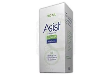 ASIST 60 GR 150 ML GRANUL ambalajı. Etkin maddesi asetilsistein. Üretici: HÜSNÜ ARSAN İLAÇLARI A.Ş.