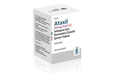 ATAXIL 30 MG/5 ML IV INF.ICIN KON.COZ.ICEREN FLAKON kutusu. Paklitaksel içeren flakon. Üretici: DEVA HOLDİNG ANONİM ŞİRKETİ.