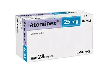 ATOMINEX 25 MG 28 KAPSUL kutusu, kapsül formunda atomoksetin hcl içerir. Üretici: SANOFİ İLAÇ SANAYİ ve TİC. A.Ş.