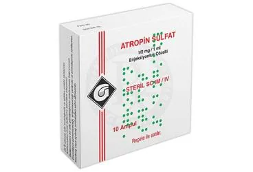 ATROPIN GALEN 0,5 MG 10 AMPUL kutu fotoğrafı. Atropin içeren ampul. Üretici: GALEN İLAÇ SAN.VE TİC.A.Ş.