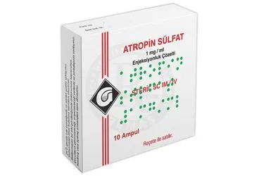 ATROPIN GALEN 1 MG 10 AMPUL (atropin) kutu fotoğrafı, ampul. Üretici: GALEN İLAÇ SAN.VE TİC.A.Ş.